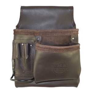 Graintex 5 Pocket Nail & Tool Pouch Oil Tanned Leather
