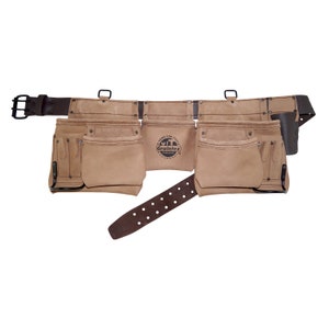 Graintex 12-Pocket Professional Tool Belt Beige Color Top Grain Leather