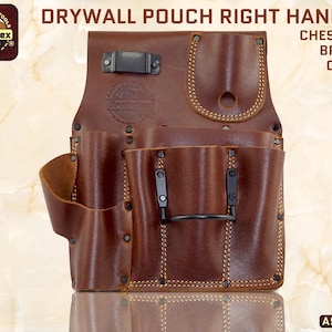 Graintex Drywall Pouch Ambassador Series Chestnut Brown Color Top Grain Leather