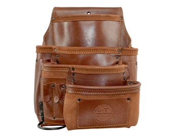 Graintex 10 Pocket Tool Pouch Ambassador Series Chestnut Brown Color Top Grain Leather