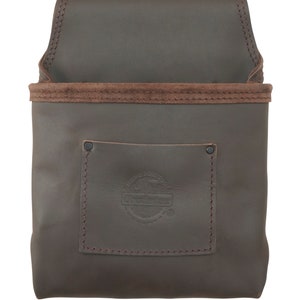 Graintex 1 Pocket Nail & Tool Pouch Brown Color Top Grain Oil Tanned Leather
