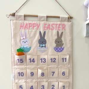 Easter advent calendar Kids Easter countdown Easter wall hanging