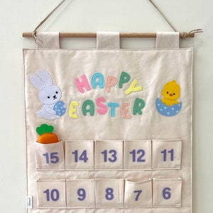 Kids Easter countdown Easter advent calendar Easter wall hanging
