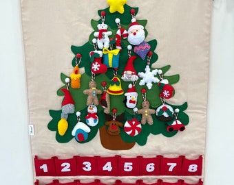 Felt advent calendar Kids Christmas countdown Advent ornaments