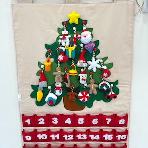 Felt advent calendar Kids Christmas countdown Advent ornaments