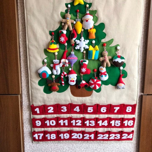 Christmas Felt Ornaments Set 25 Advent Calendar Ornaments Tree Etsy