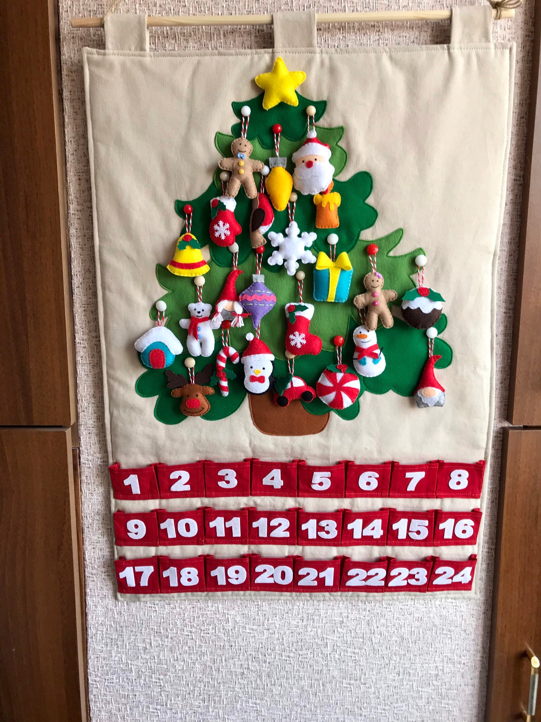 Felt Advent Calendar Kids Christmas Countdown Advent Ornaments - Etsy