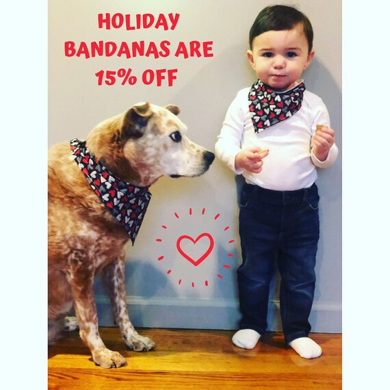 matching baby bib and dog bandana