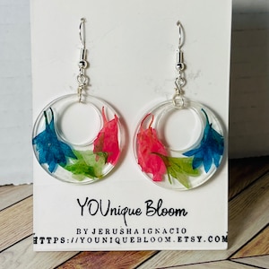 Pressed Leaves Earrings | Dried Leaves Earrings | Circle Leaves Earrings | Round Leaves Earrings | Resin Earrings | Epoxy Earrings | Unique