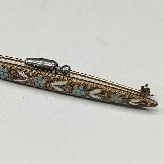 Antique Art Nouveau 14k Gold Krementz Enamel Forg… - image 7