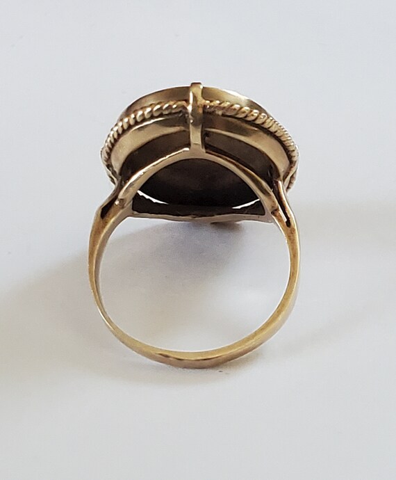 Vintage 10k Gold Zodiac Cancer Jeweled Ring Sz 6.5 - image 3