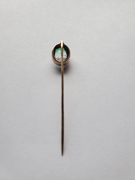 Antique 10k Gold Mystic Topaz Stick Pin - image 4