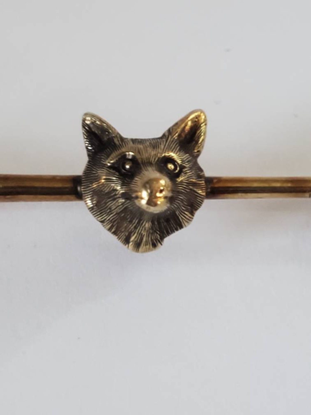 Antique 14k Yellow Gold Fox Head Equestrian Bar Pin Etsy