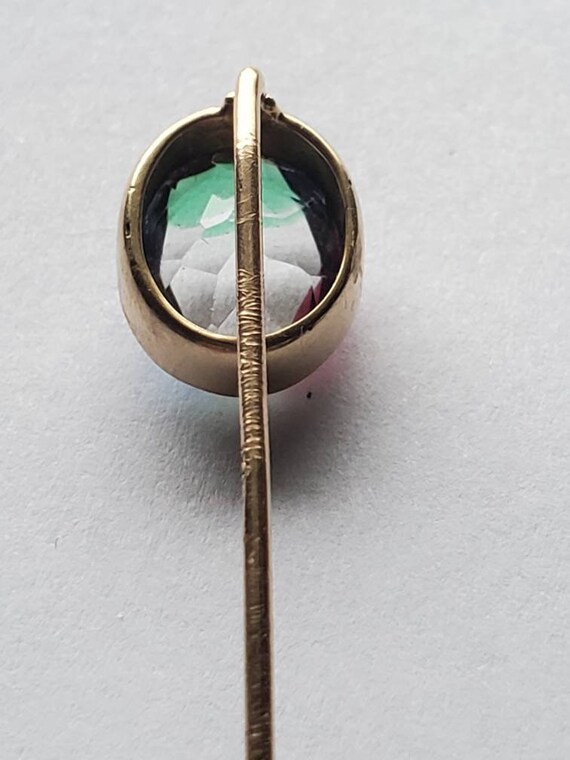 Antique 10k Gold Mystic Topaz Stick Pin - image 5