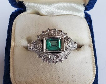 Antique Emerald Ring - Etsy