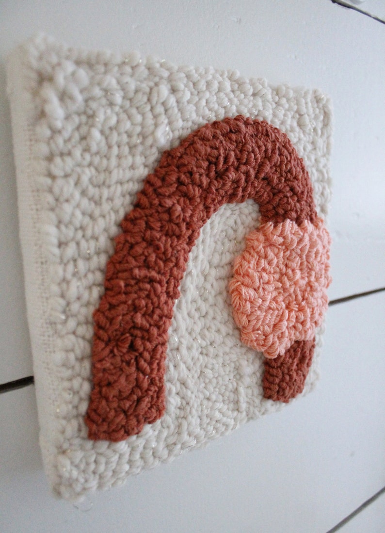 Punch Needle Art, 8X8 Abstract Yarn Art, Punch Needle Art, Rug Hooking