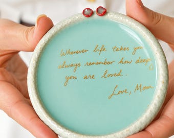 Personalized Ring Dish, Custom Handwriting Keepsake