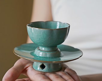 Celadon Gongfu Tea Cup with Saucer