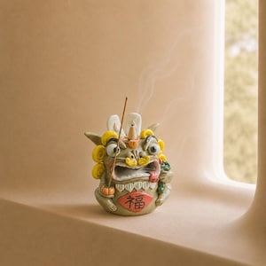 Incense Holder, Ceramic Backflow Waterfall Burner, Cone and Stick, Zen