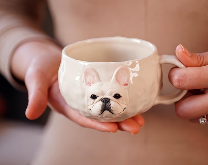 Featured listing image: French Bulldog Espresso Cup | 7 OZ Handcrafted Ceramic Dog Mug | Unique Gift for Dog Lovers, Coffee Enthusiasts, Mom, Dad, Wife, Husband