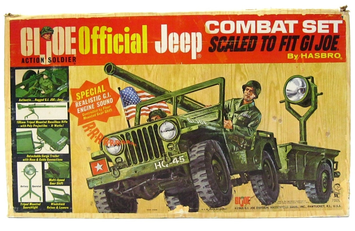 Vintage 1965 GI Joe Official Combat Jeep with Trailer 106mm Etsy