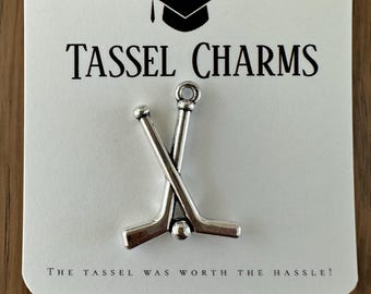 Hockey Sticks Graduation Tassel Charm: Senior Gift