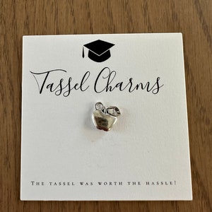 Apple Graduation Cap Tassel Charm: Teacher Education Major Gift