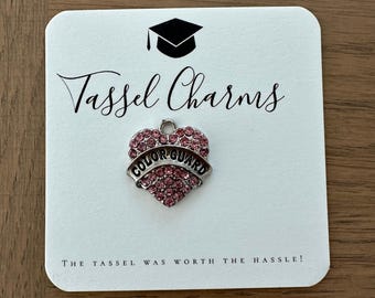 Color Guard Tassel Charm: Rhinestone Graduation Keepsake