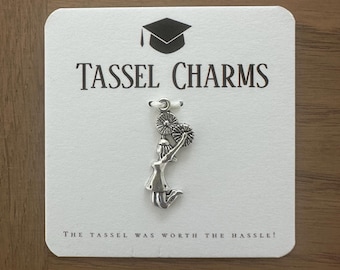 Cheerleading Graduation Cap Charm: Senior Keepsake, Cheer Squad Gift