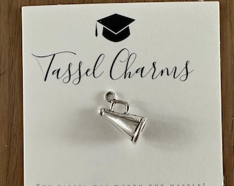 Cheerleading Megaphone Graduation Cap Charm: Senior Cheer Gift