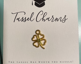 Graduation Tassel Charm: Four Leaf Clover Keepsake