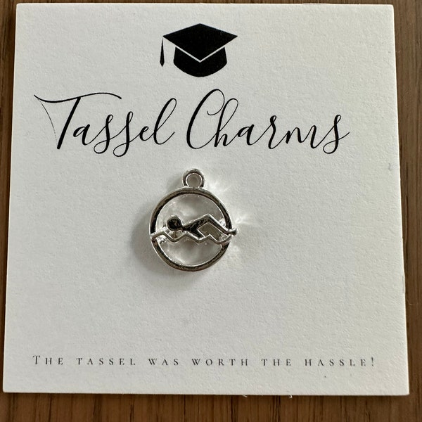 Swimmer Graduation Cap Tassel Charm: Swim Team Senior Gift