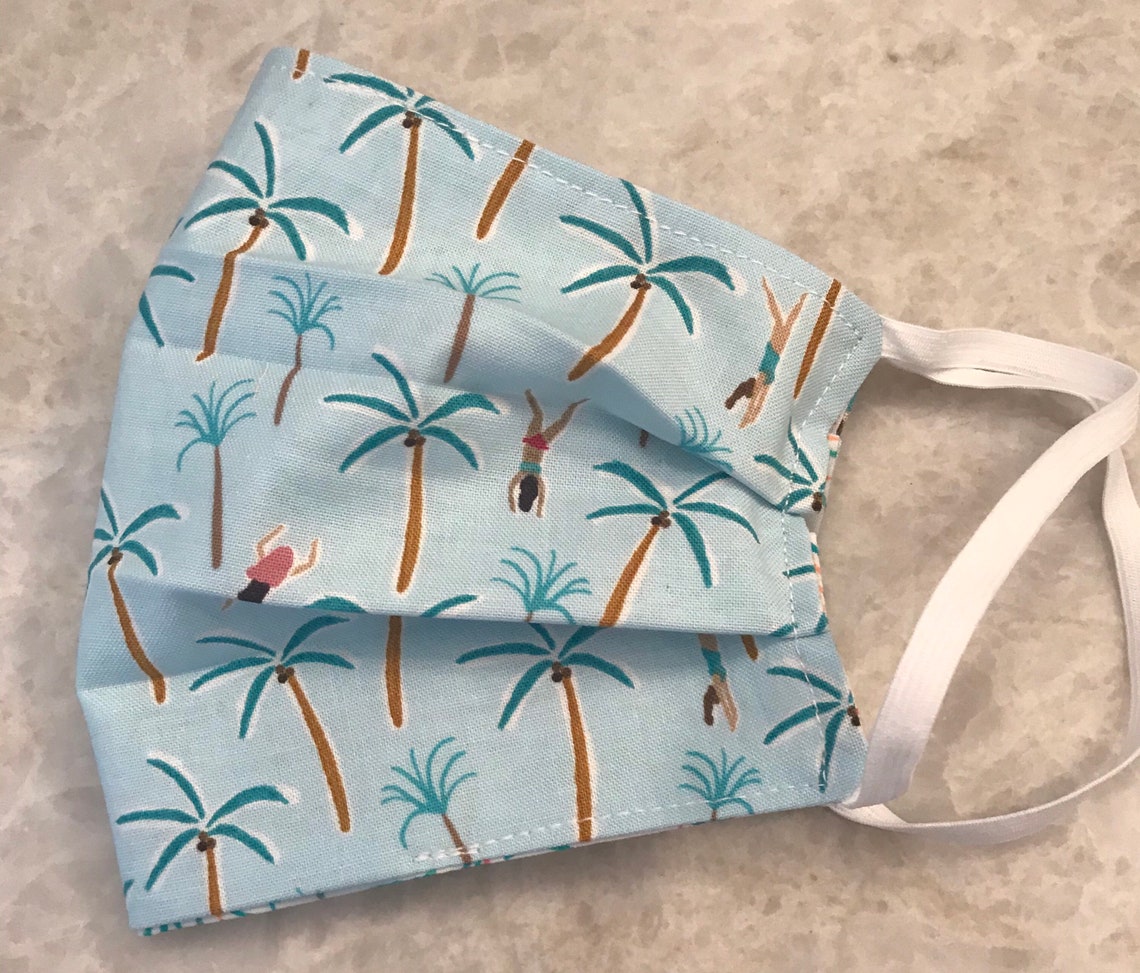 Palm Tree Face Mask With Elastic Ear Loops in Adult and Kids Etsy