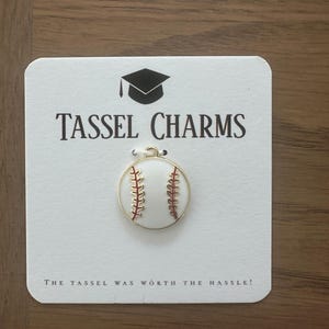 Baseball/Softball Graduation Charm: Team Captain Award, Enamel Keepsake