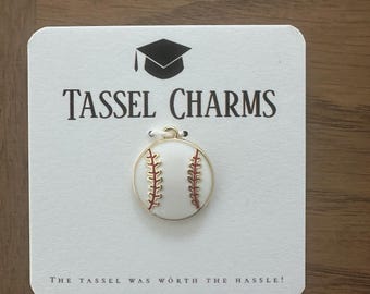 Baseball/Softball Graduation Charm: Team Captain Award, Enamel Keepsake
