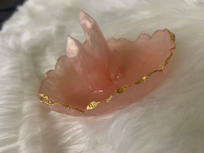Pink crystal ring dish