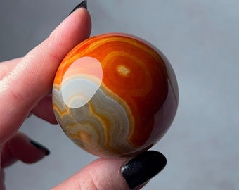 Sardonyx Crystal Sphere | Orange Banded Agate Sphere