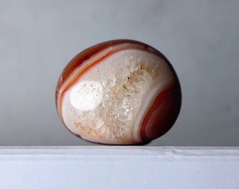 Carnelian & Quartz Palm Stone | Carnelian Crystal Palm