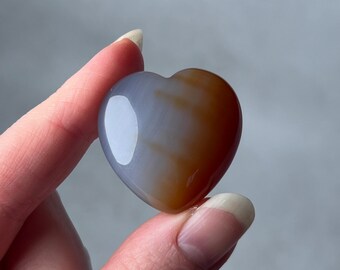 Carnelian & Chalcedony Heart | Carnelian Crystal Heart