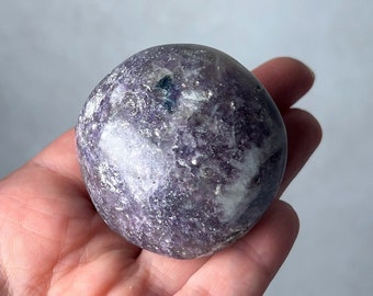 Unicorn Stone Palm | Lepidolite Tourmaline Crystal Palmstone