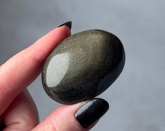 Gold Sheen Obsidian Palm | Golden Obsidian Crystal Palmstone