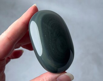 Rare Platinum Obsidian Palm | Mexico Banded Obsidian Crystal Palm