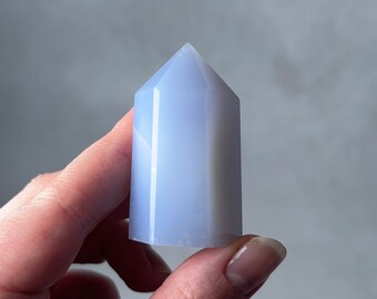 Blue Chalcedony Point | Chalcedony Crystal Tower