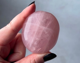 Paume en quartz rose | Pierre de palme en cristal de quartz rose