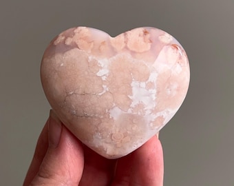 桜瑪瑙ハート、桜瑪瑙、花瑪瑙ハート、花瑪瑙石、花瑪瑙クリスタル