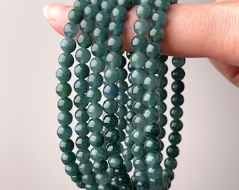 Pulseira de Jade Azul da Guatemala | Pulseira Elástica com Cristal de Jadeíta Azul