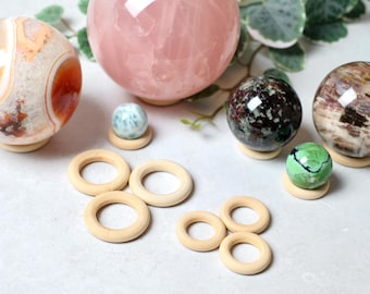 Wood Crystal Sphere Stand | Wooden Crystal Display Holders