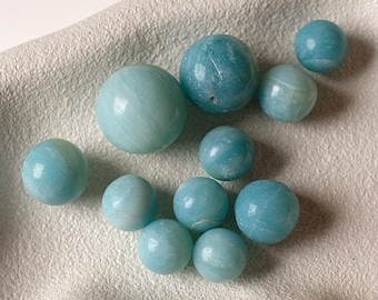 Azumar Spheres | Teal Quartz Crystal Spheres | Mini Spheres | Blue Caribbean Quartz