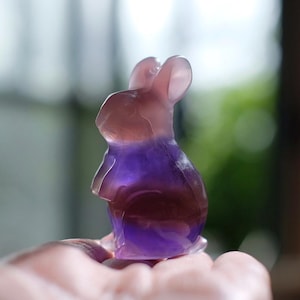 Yttrium Fluorite Rabbit Carving | Bunny | Crystal Animal Figure