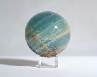 Lemurian Aquatine Calcite Sphere